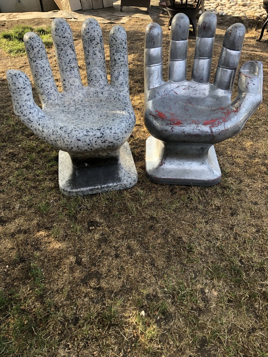 Pair of Vintage Style Hand-Shaped Accent Chairs