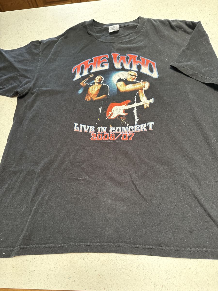 The Who Live In Concert 2006/07 Black Graphic Band T-Shirt Size X L Classic Rock Merch