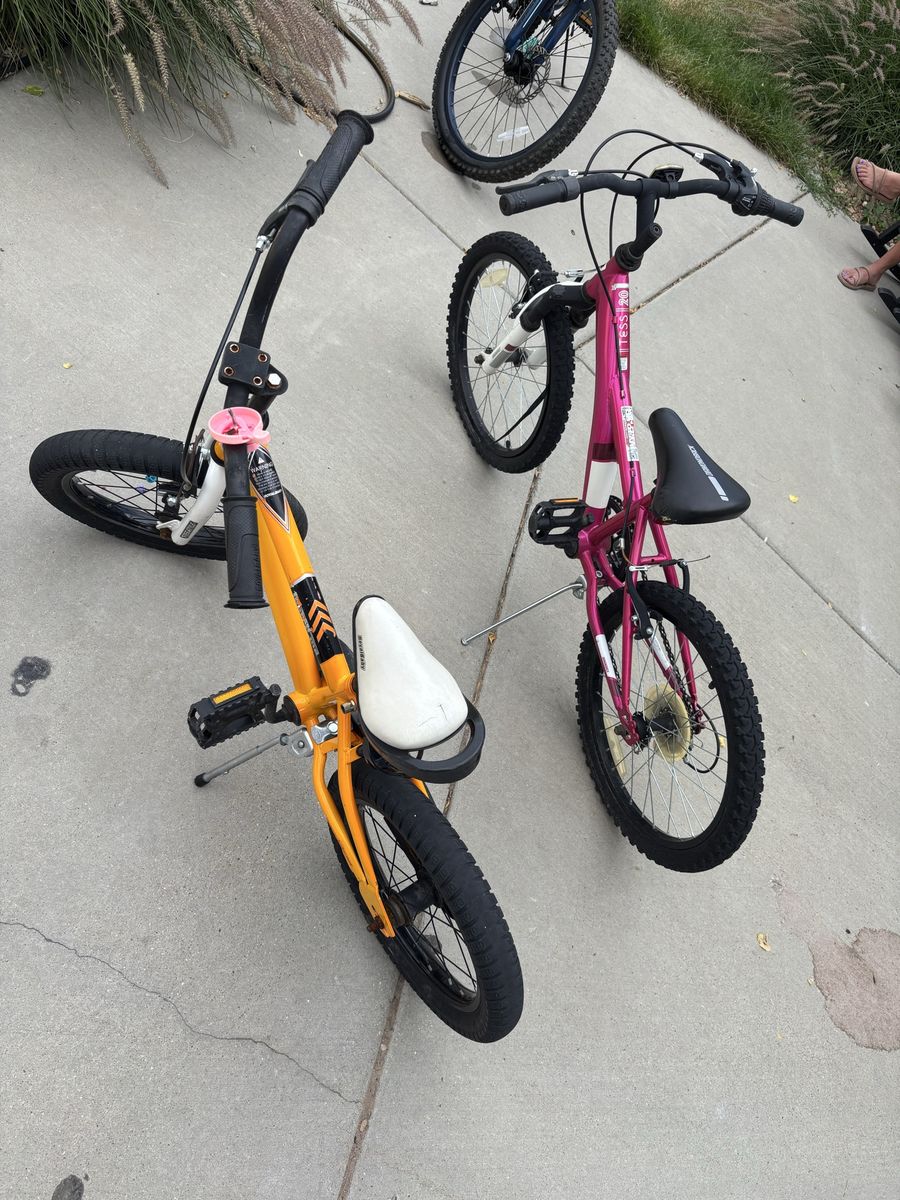 FREE - Kids Bicycles - Orange and Pink Youth Bikes Used 
