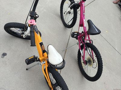 FREE - Kids Bicycles - Orange and Pink Youth Bikes Used