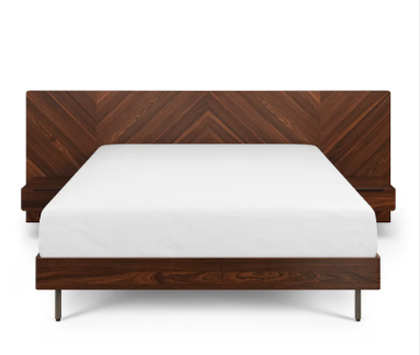 Article Nera King Bed w/ Built-In Nightstands - Walnut