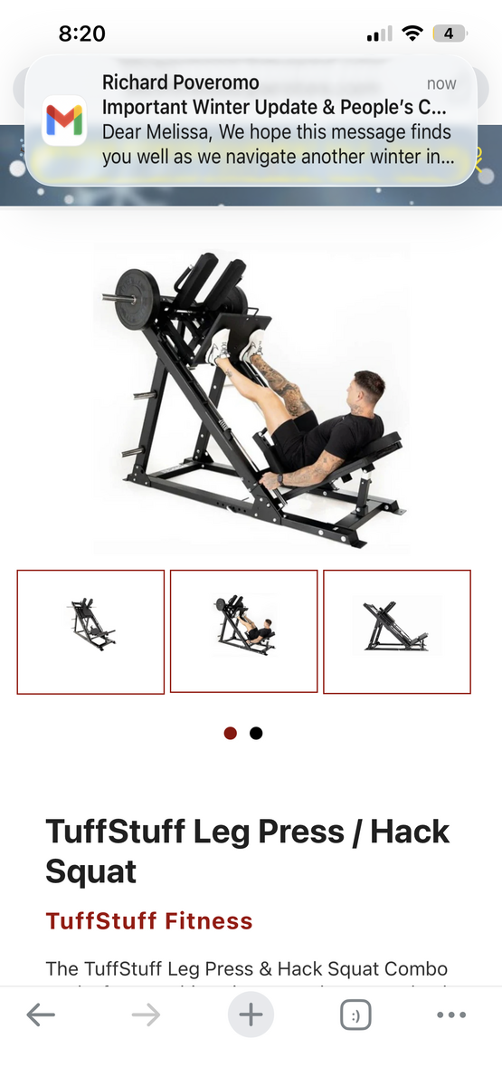 Leg press/hack squat machine made in USA