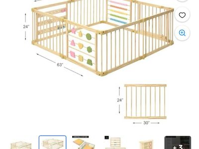 NEW ZETY WOODEN FODABLE PLAY PEN