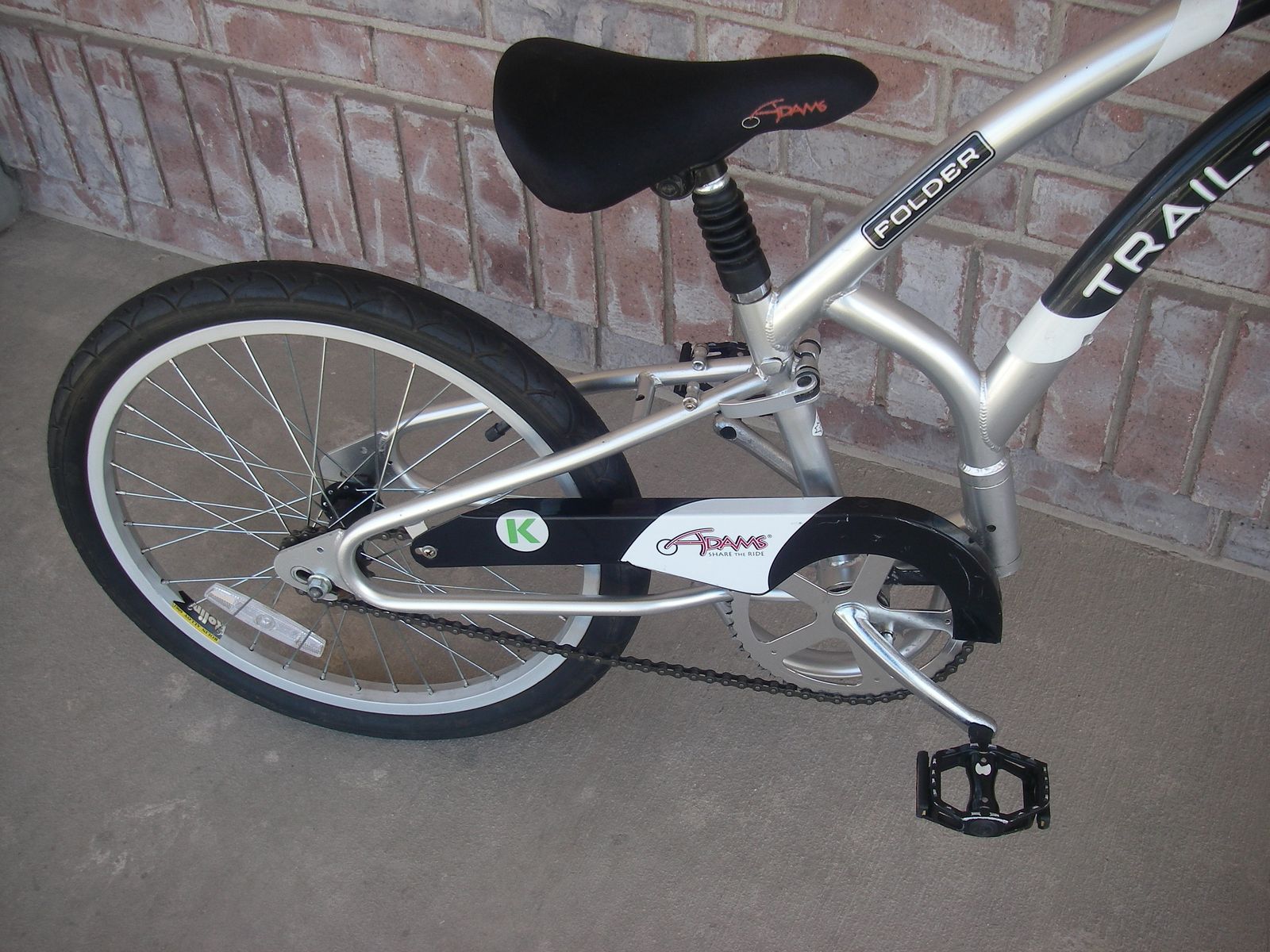 ADAMS TRAIL-A-BIKE Folder One, 20 Inch, Tow Behind Folding Tandem Trailer BIKE Childs 20”