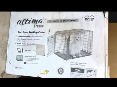 NEW - MidWest Ultima Pro Heavy-Duty 42-Inch Dog Crate, Ultra-Strong Steel Double Door Pet Cage for Large Breeds