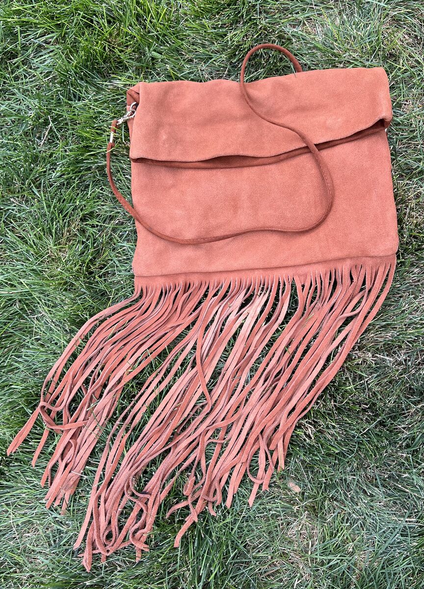Women’s Free People leather fringe purse