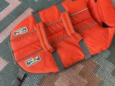 Outward Hound Orange Dog Life Jacket Medium Floatation Vest for Swimming & Boating