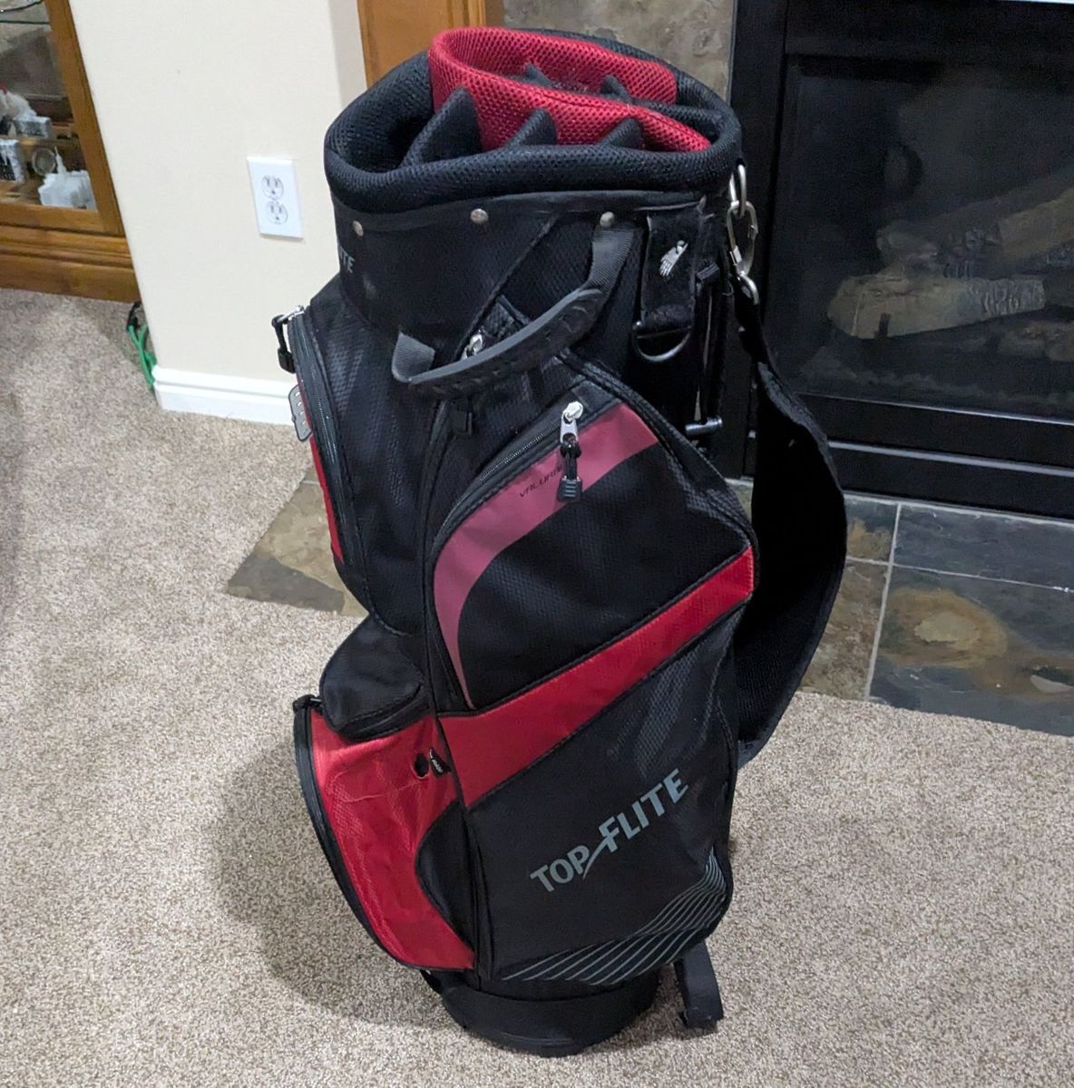 TopFlite Golf Bag Red/Black 14-Way Dividers