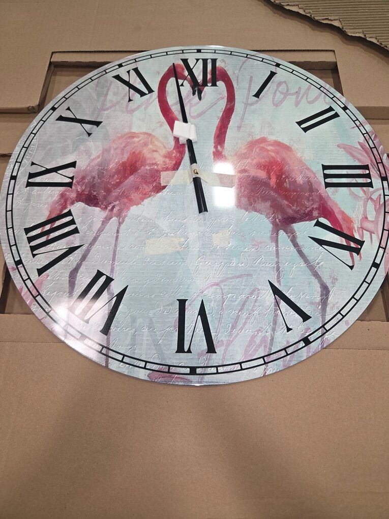 Flamingo Power- Oversized Cottage Wall Clock