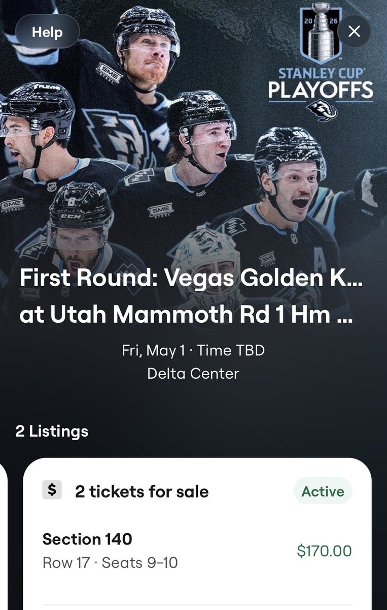 2 tickets Utah Mammoth Game 6