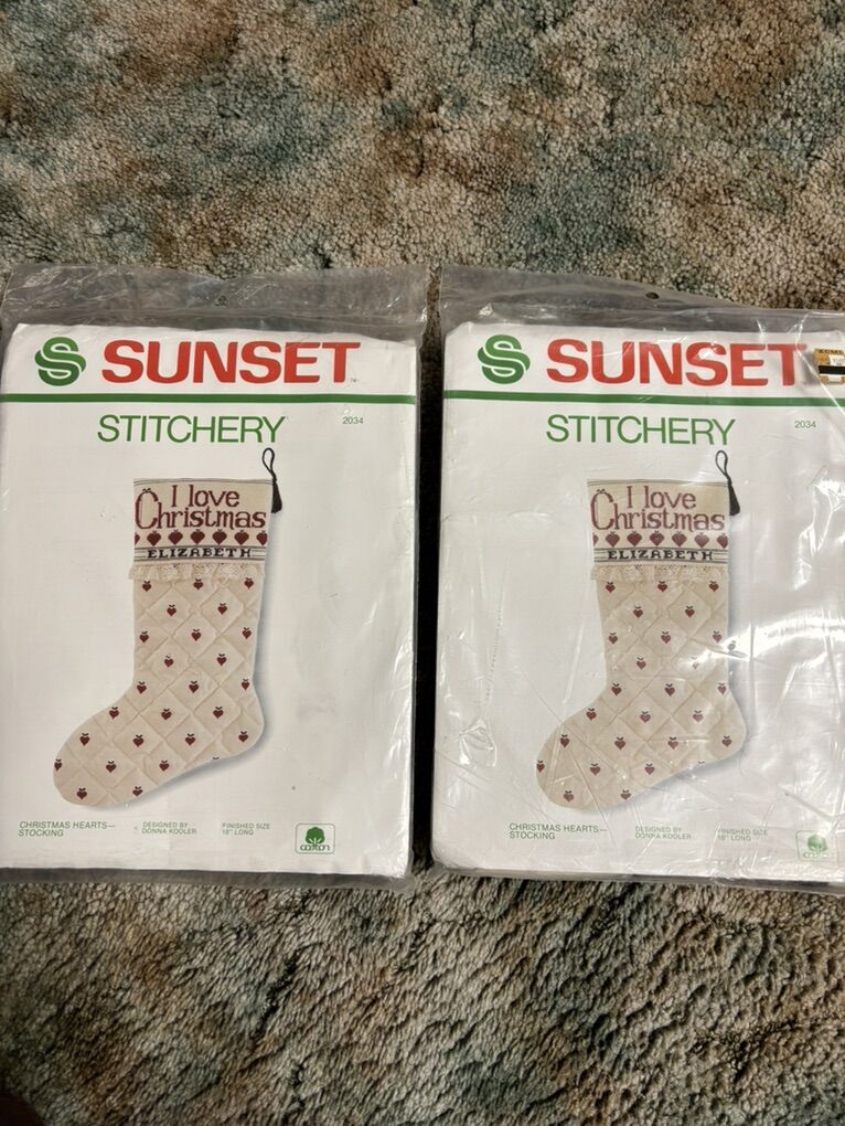 Two Vintage Christmas Stocking Kits From ZCMI
