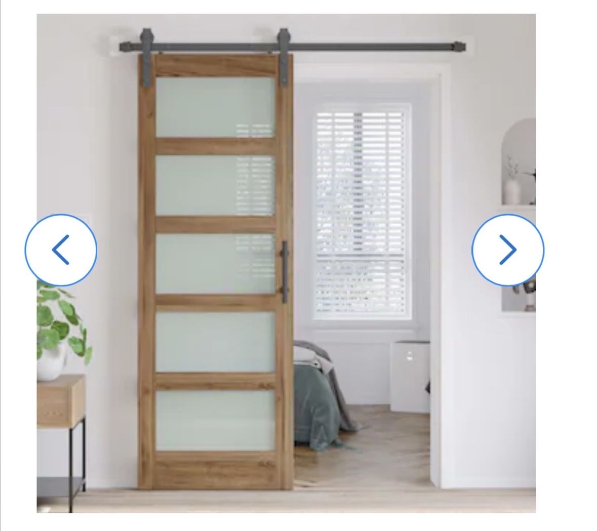 Brand New 32” x 80” Modern 5-Lite Glass Barn Door Kit w/ Hardware & Manual