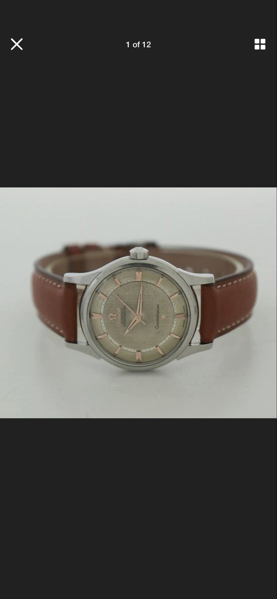 1959-60 omega constellation rare rail track  dial
