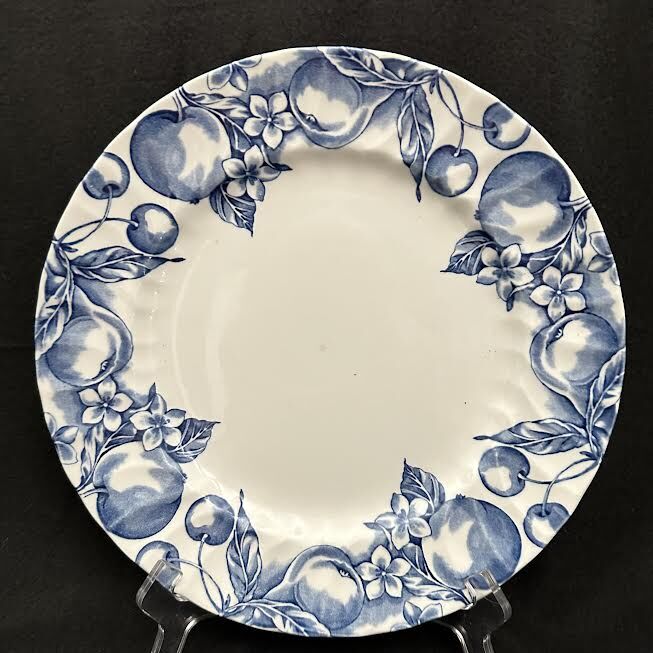 Wood & Sons England “Fruit” Blue and White Dinner Plate 10 ¾ in. New