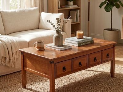 Rustic Wood Coffee Table with Storage