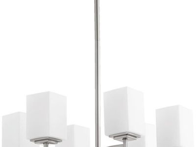 Modern/ Contempary 6 Light Chandelier In Nickel