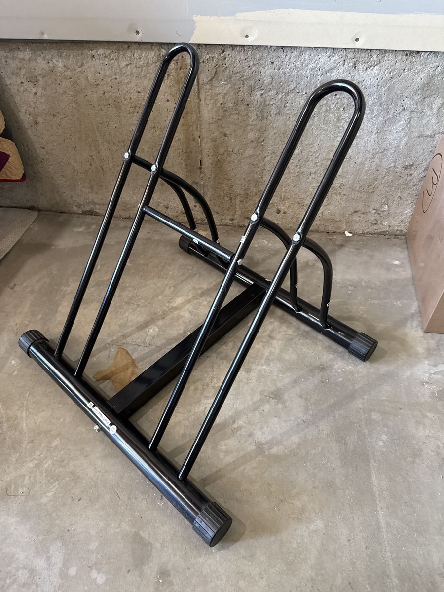 Unbranded Black 2-Bike Floor Stand Bicycle Parking Rack Storage