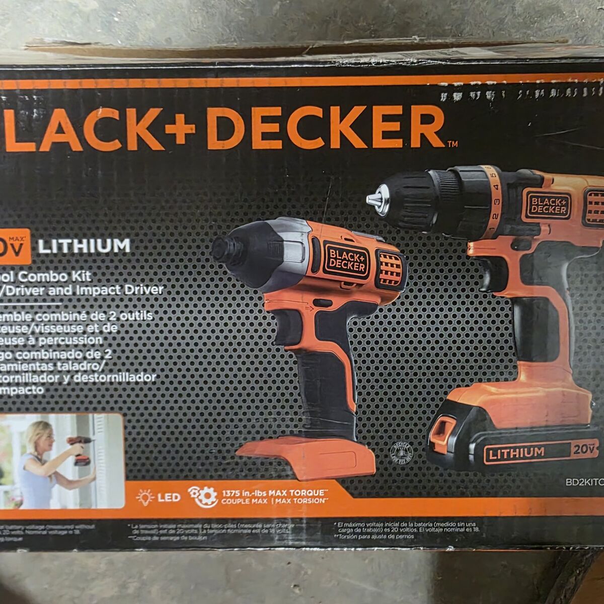 Black and decker, combo drill and impact great dea