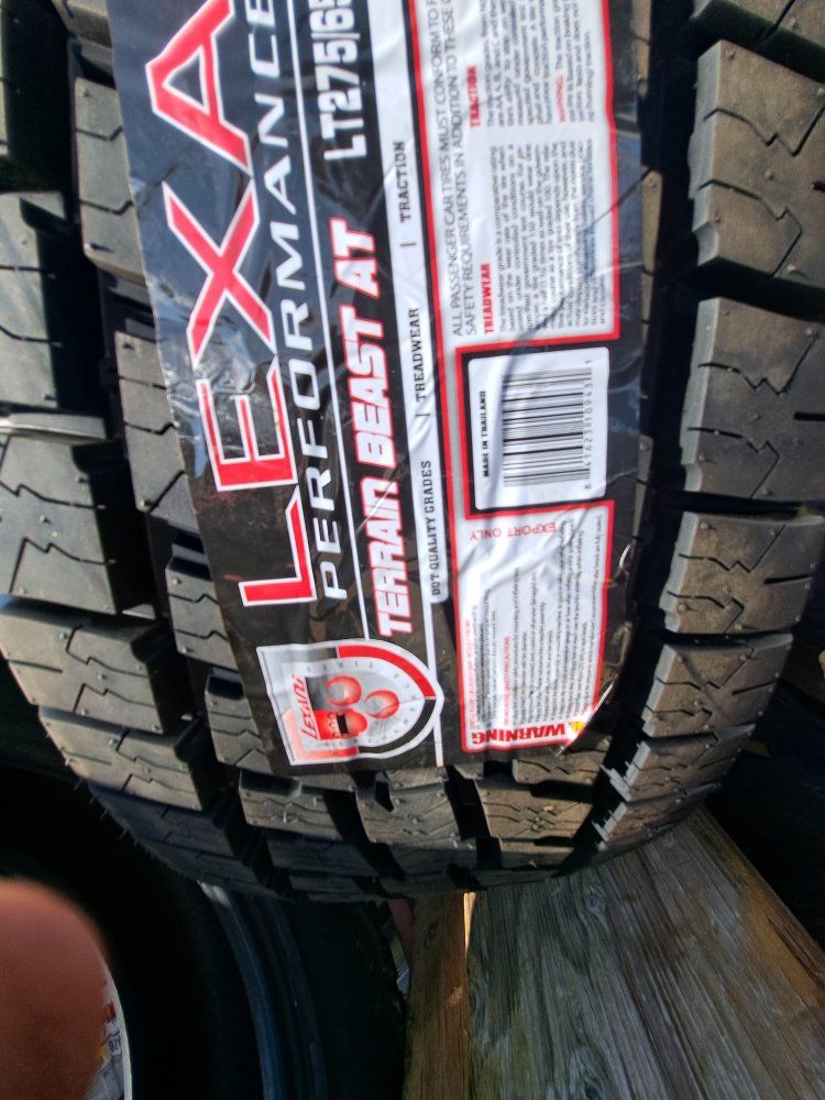 2 new.  LT 275/65/18 Lexani AT.  10 ply
