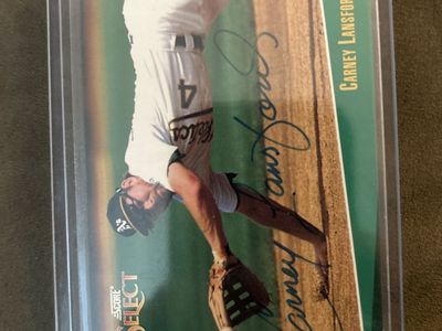 Autograph 1992 Score Select Carney Lansford Oakland Athletics #156 MLB Auto Baseball Hand Signed Card