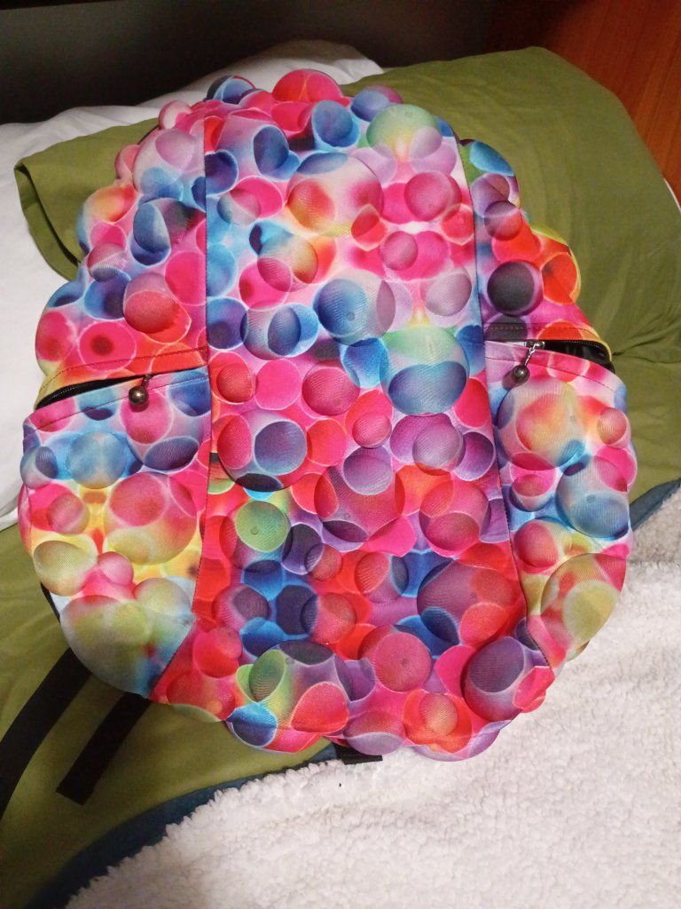 MadPax Bubble Backpack Colorful 3D Sphere Pattern Zip Closure