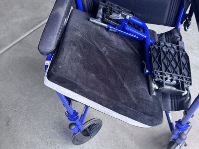 Blue Portable Transport Wheelchair - Lightweight & Foldable