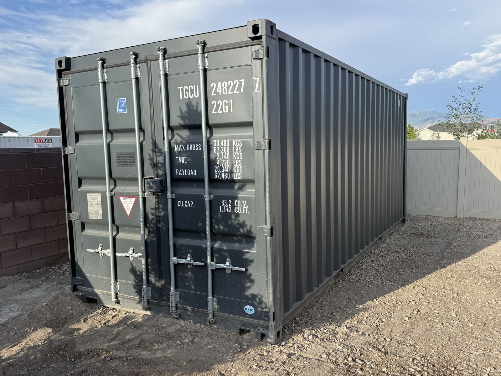 20ft DRYBOX Dark Grey Shipping Storage Container - Like New Condition