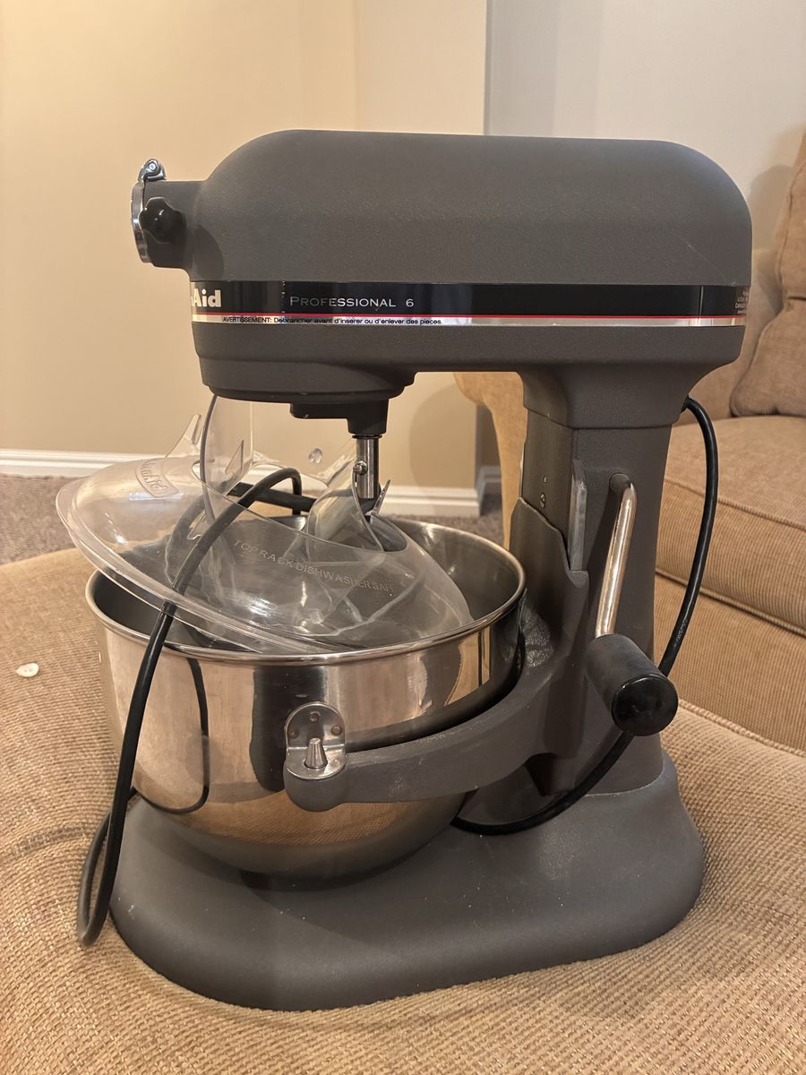 KitchenAid Professional 6 Stand Mixer - Matte Gray with Bowl and Attachments