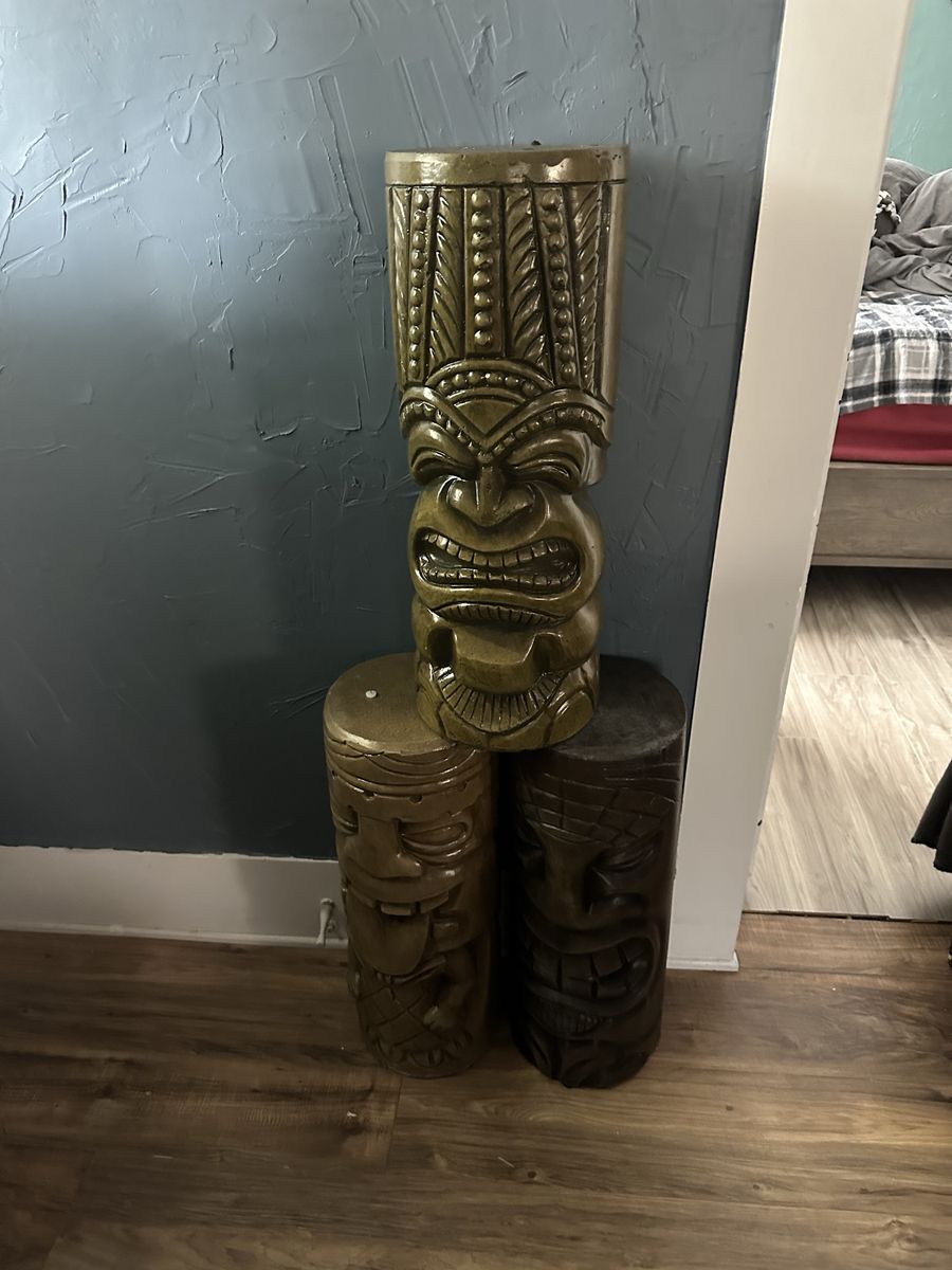 Ceramic tikis set of five