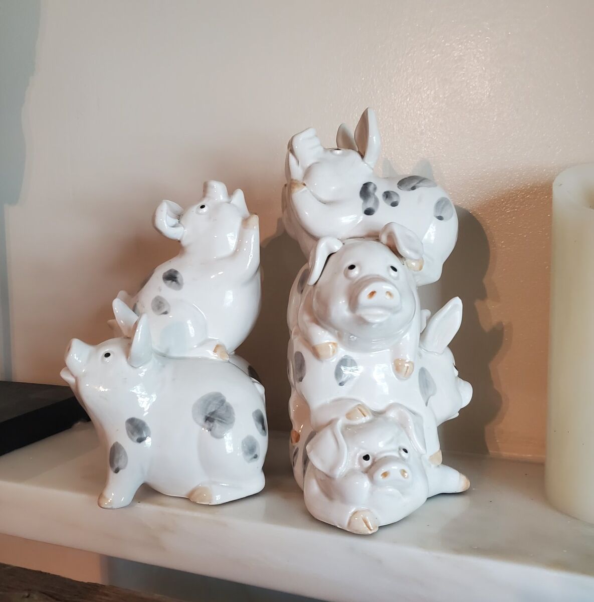 Bookends Fitz and Floyd Pig Pile Omnibus Japan