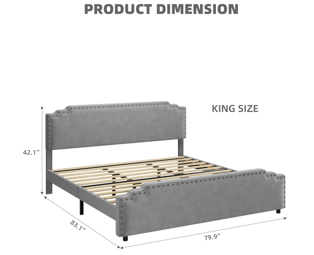 Brand in box King Size Bed Frame with Headboard