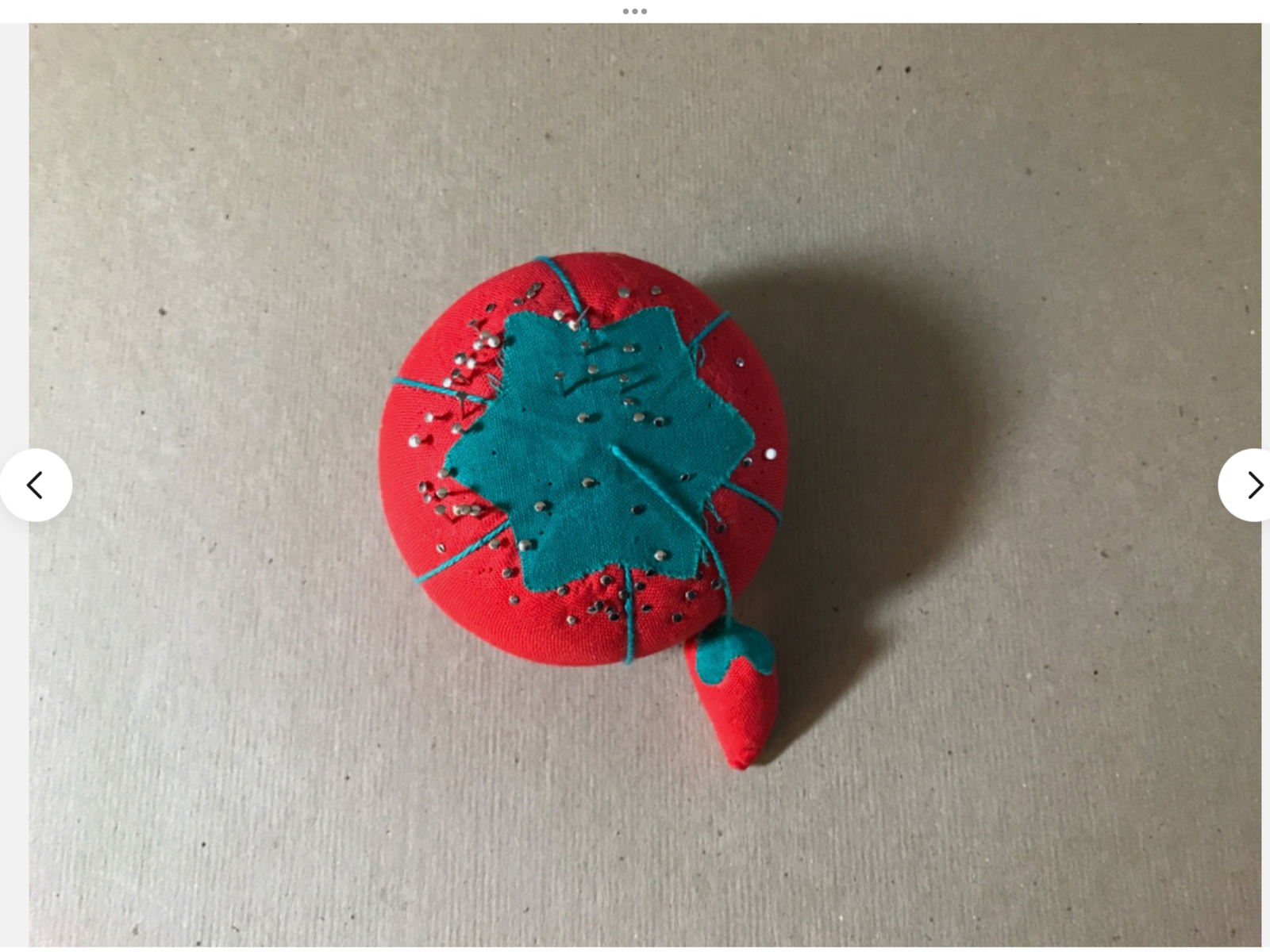 Tomato Pin Cushion & Dritz 400 ct. Satin Pins Size 17-1 1/16” Nickel Plated Steel