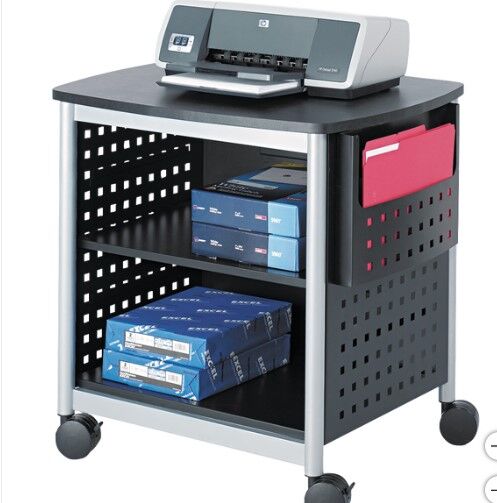 Safco SAF1856BL Mobile Printer Stand, 26-1/2"W x 26-1/2"H x 20-1/2"D, Black 555219 #99569