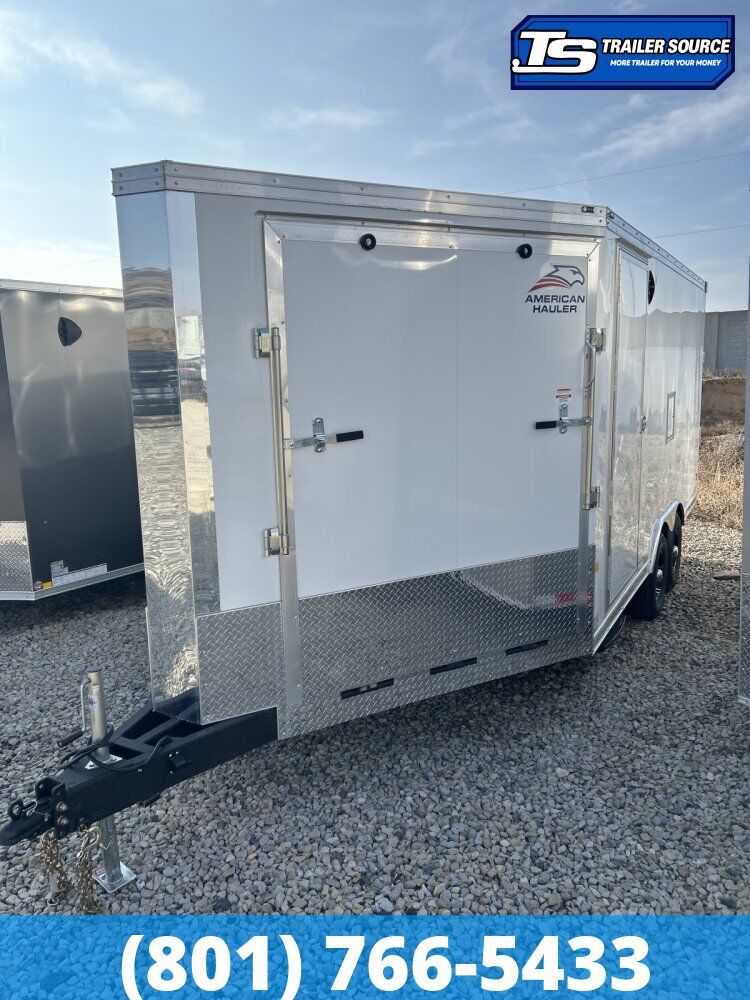 8.5x22 American Hauler Sport Hawk Mid-Deck Snowmobile Trailer - 7'0" Interior - 10K GVWR Drive Over Fenders, Finished Interior,
