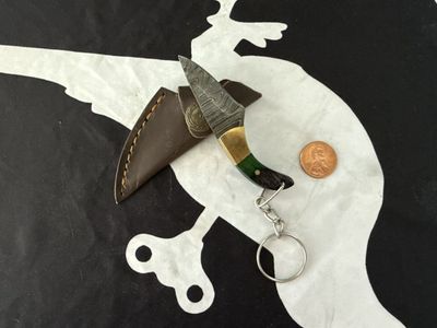 Damascus Keychain Knife