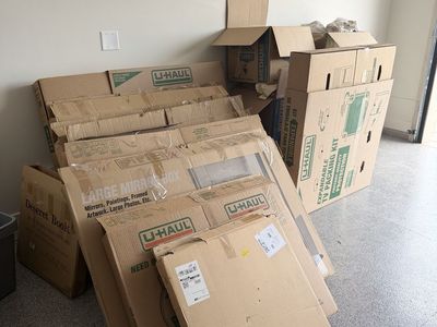 Assorted Cardboard Moving Boxes for pictures and goods