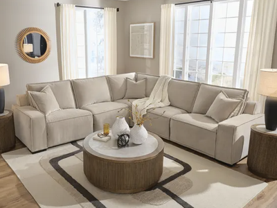 Carceri Tan Beige 5pc Modular Power Reclining Sofa Sectional - Living Room Furniture - Action Home Furniture