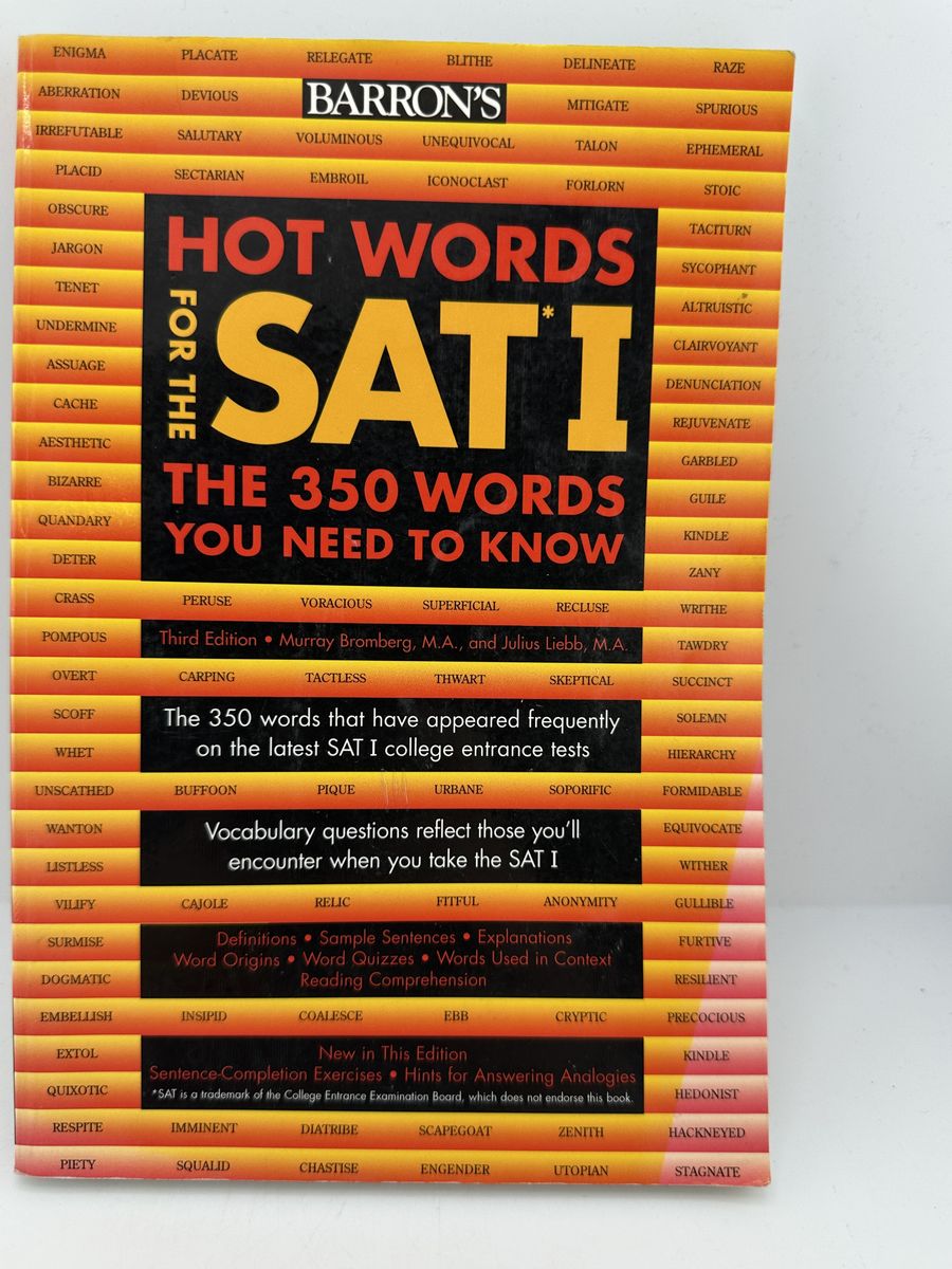 Barron’s Hot Words for SAT I 3rd Ed Bromberg Lieb Vocabulary Prep PB