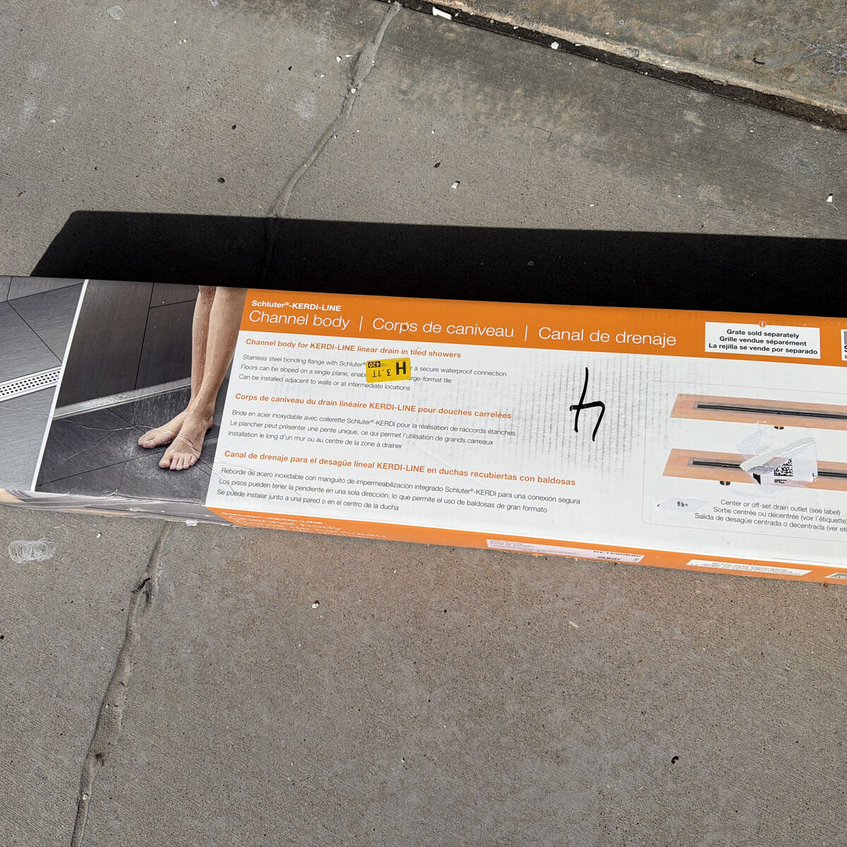 Schluter Linear Drain Channel Body ( KL1V60E80 )