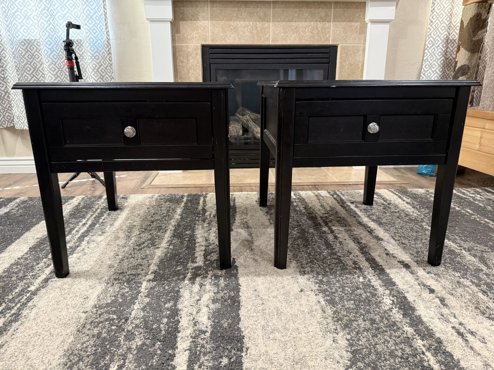 Pair of Ashley Furniture Henning End Tables - Dark Espresso