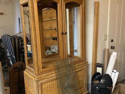 Wood, bamboo, & glass hutch!