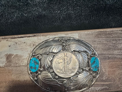 Vintage turquoise belt buckle