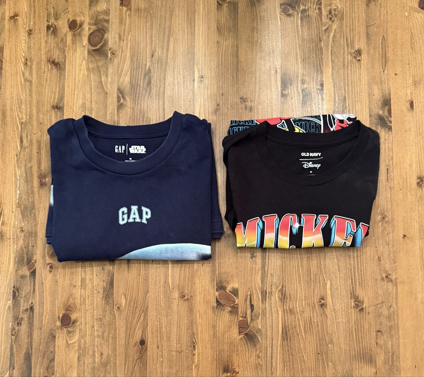 Like New Old Navy Disney Mickey & Gap Star Wars T-Shirt Bundle - Men's Black & Navy, Size Medium