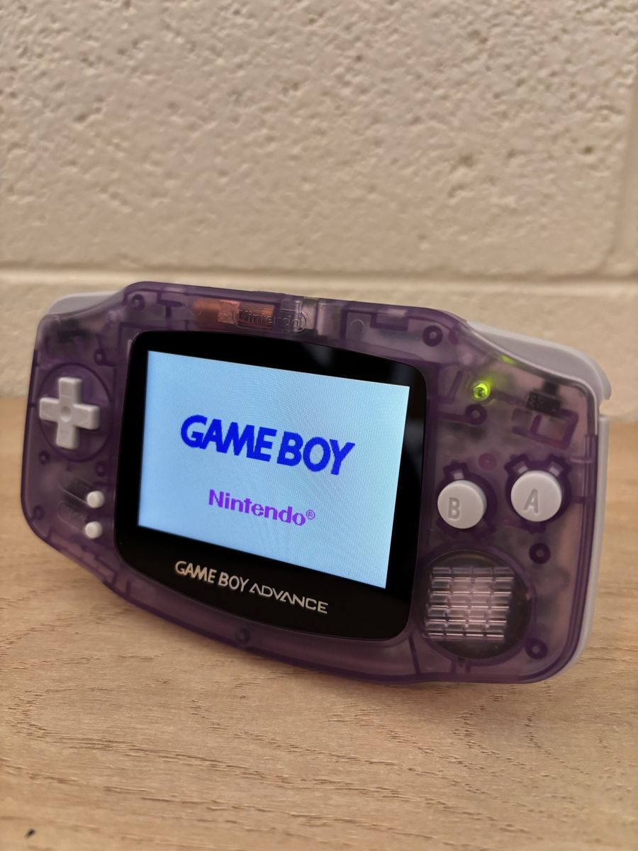 Nintendo Game Boy Advance Modded Console w/ Upgraded IPS V5 Screen & New Shell - Atomic Purple