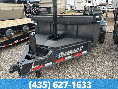 7x14 Diamond C LPT 207 Dump Trailer - 24" Sides - 15.5K GVWR - 14 Ply Tires, Board Brackets, Hydraulic Jack(s), Long Arm Tarp