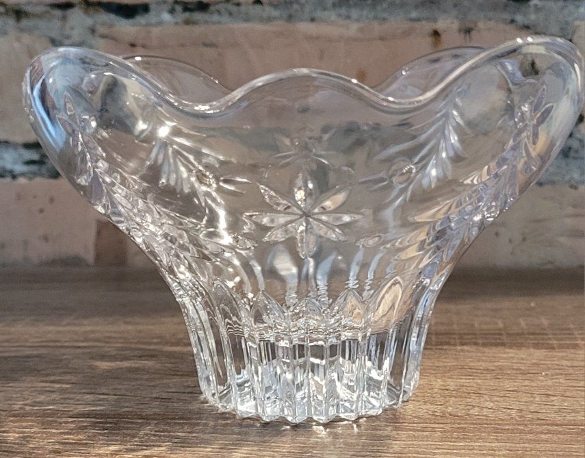 Christmas Night 6" Footed Glass Bowl Candy Dish