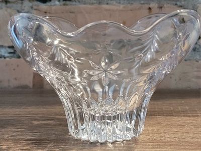 Christmas Night 6" Footed Glass Bowl Candy Dish