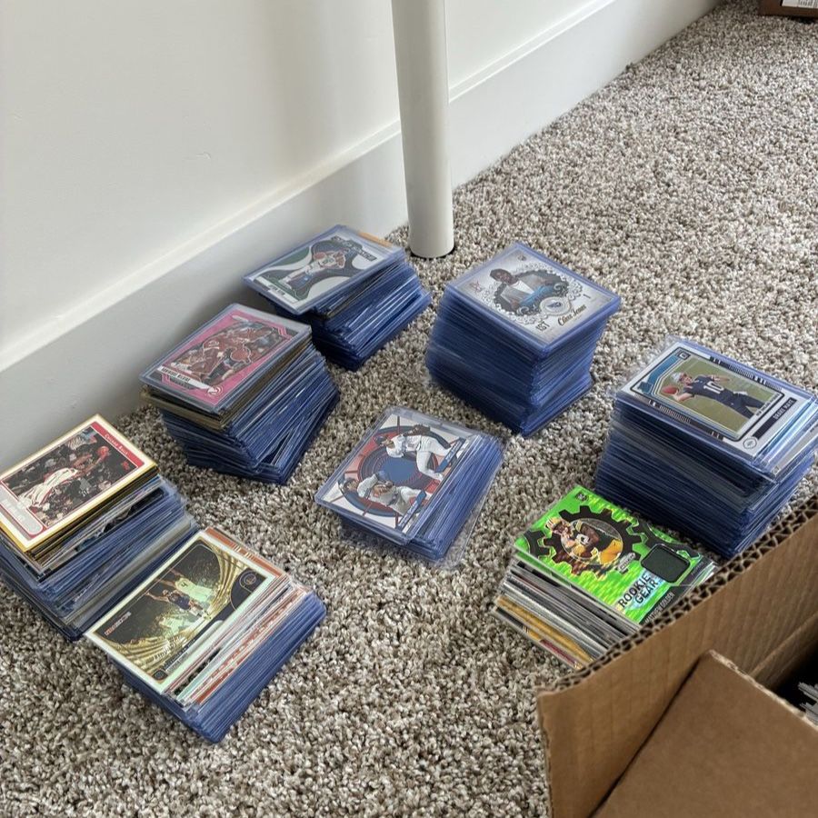 Sports cards (basketball, football, some baseball)