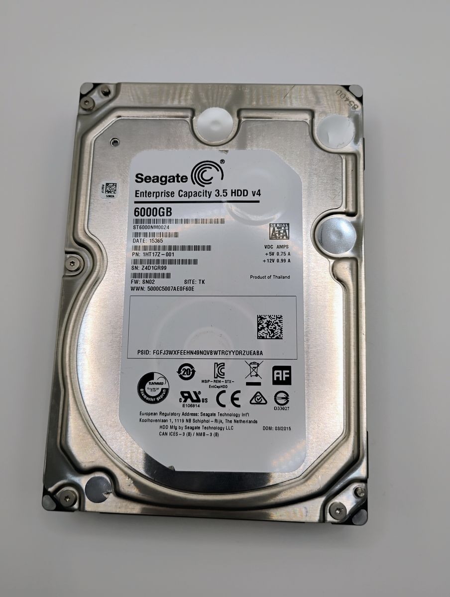 Seagate Enterprise 3.5" HDD v4 6TB (6000GB) SATA Hard Drive ST6000NM0024