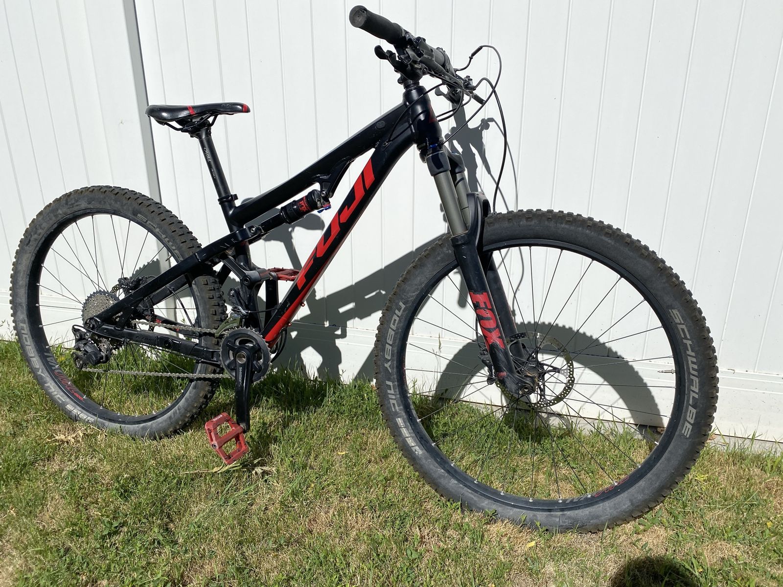 Fuji Addy Comp 27.5 Full Suspension Mountain Bike - Black/Red, Small